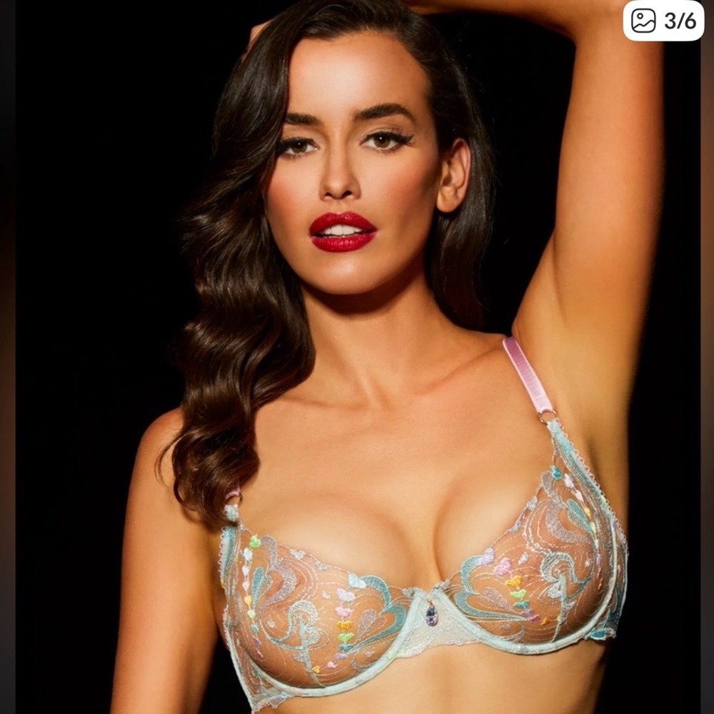 Honey Birdette Super Rare Candy Aquamarine Bra 32A